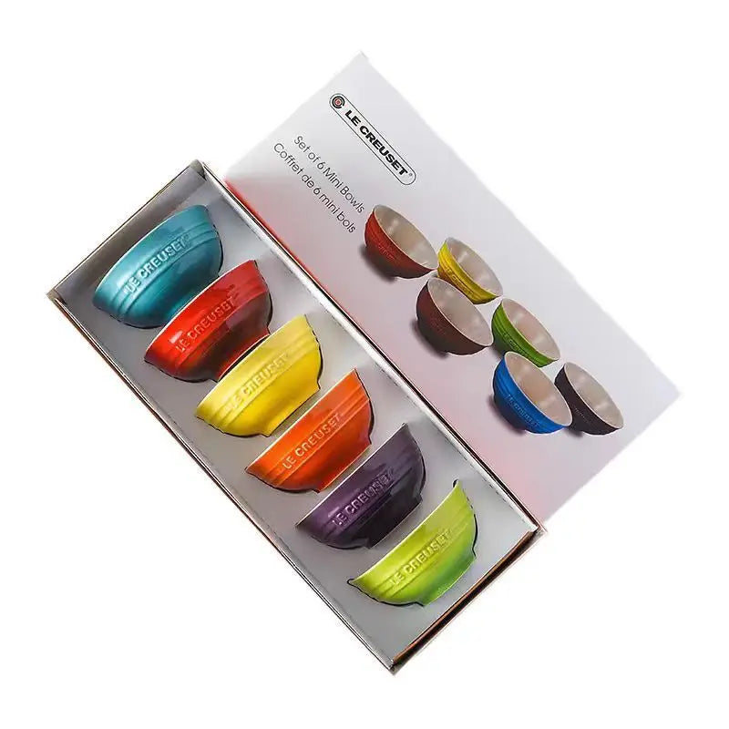 New French Cool Rainbow 12cm 15cm 20 Bowl Set Ceramic Stoneware Rice Bowl Kitchen Household Utensils 6-Piece Set High-End Gift