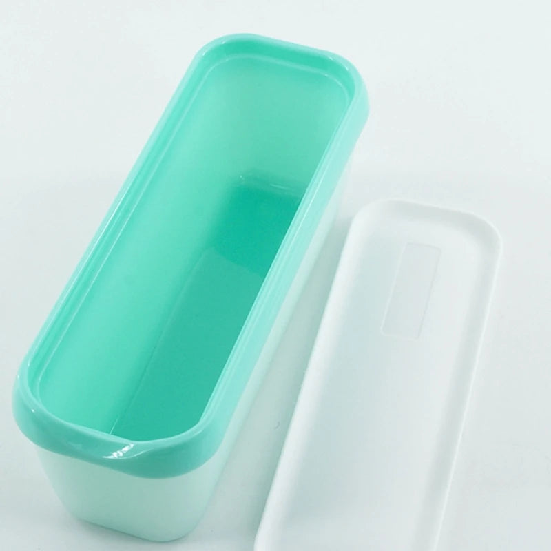 Ice Cream Storage Tub Rectangular Reusable Ice Cream Box Container Mold with Lid Kitchen Refrigerator Storage Home Ice Cream Tub