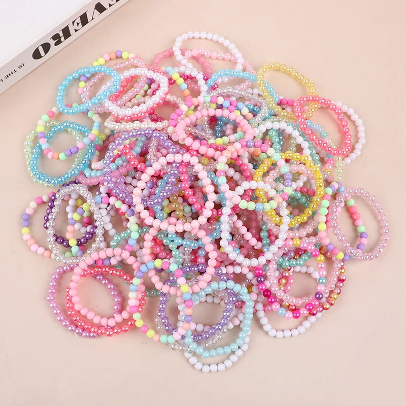 10-50Pcs Colorful Beads Bracelet Kids Girls Birthday Party Favors Goodie Pinata Filler Baby Shower Wedding Guest Treat Gifts