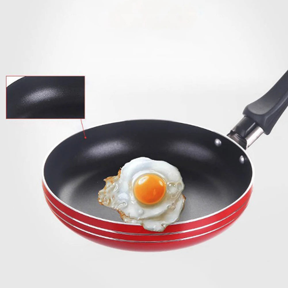1 Pcs Frying Pan 18CM Frying Pan Non-Stick Steel Frypan Pot Saucepan Random Color For Cookware Kitchen Dining Bar