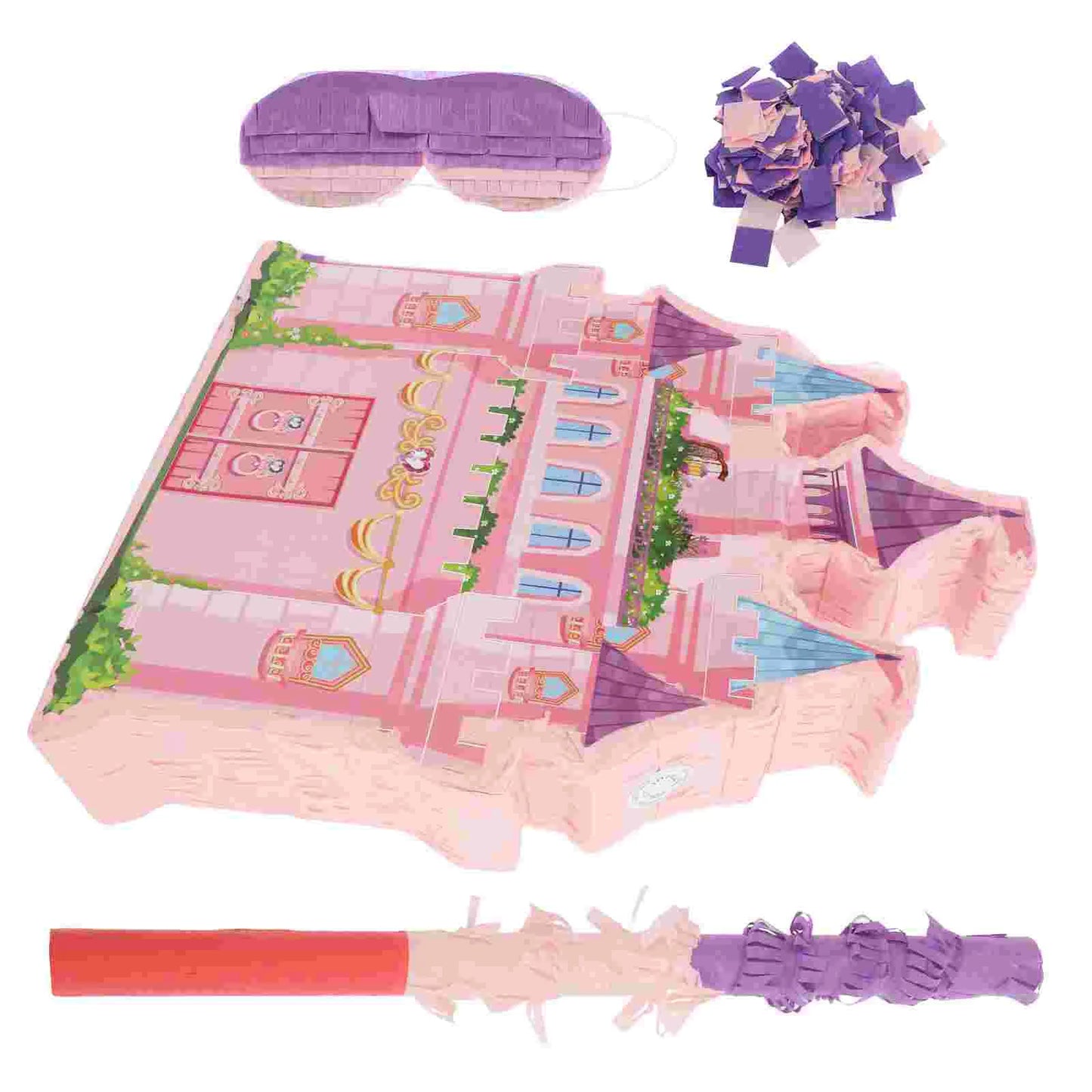 2Pcs Princess Castle Pinata Dreamy Party Decoration Candy Game Toy Holder Hanging Kids Birthday Wedding Party Decorative Item