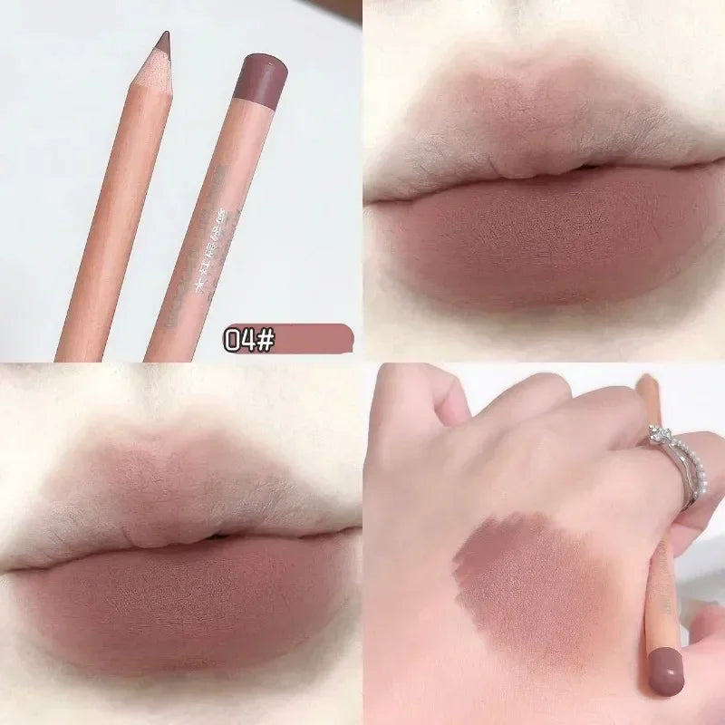 Bean Paste Pink Lip Liner Pen Professional Lip Liner Pencil Velvet Matte Lip Non-stick Cup Nude Lipstick Pen Contour Line Makeup
