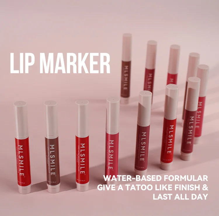 Nude Brown Matte Lipstick Marker Pen Solid Lip Gloss Waterproof Long Lasting Lipstick Pencil Lip Liner Pen Lips Makeup Cosmetics