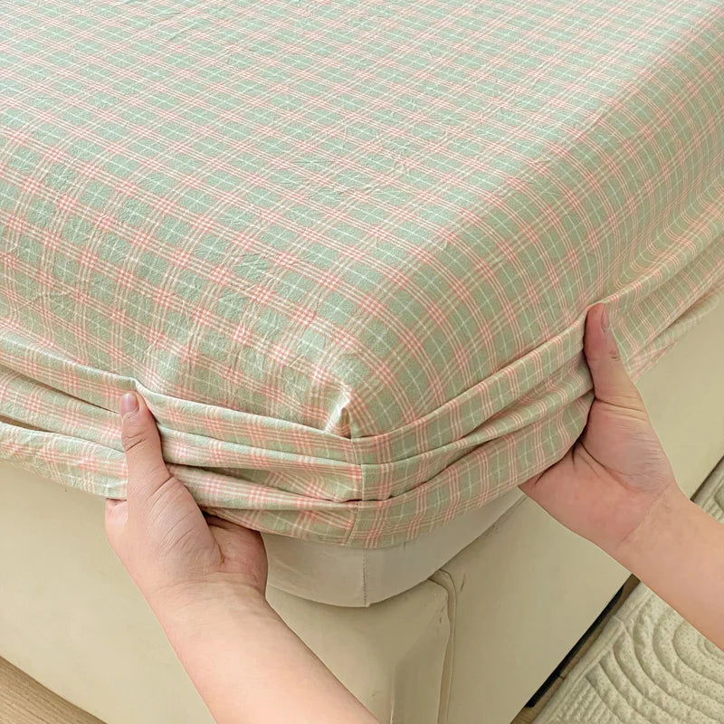 Pure Cotton Fitted Sheet Adults Kids Room Bedsheets Single/Twin/Queen/King Size Bed Cover простынь Soft Mattress Protector