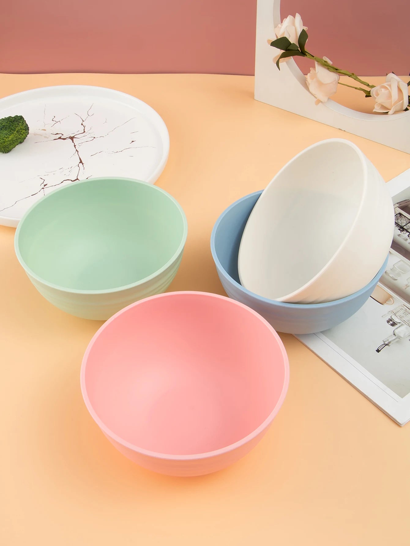 4pcs Plastic bowl kitchen camping