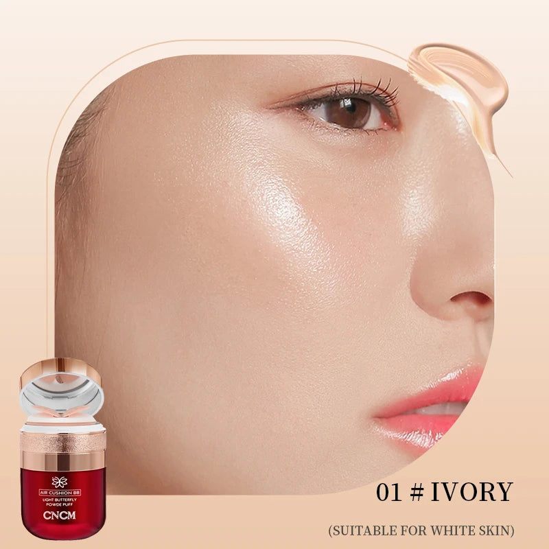 Air Cushion BB Cream Butterfly Powder Puff Moisturizing Foundation Concealer Whitening Oil-control Waterproof Makeup Cosmetics