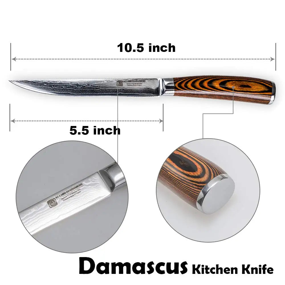 Damascus Kitchen Knives Tanto Fruit Santoku 67 Layers Knives Utility Handmade Chef Knife Japanese Vg10 Facas De Cozinha