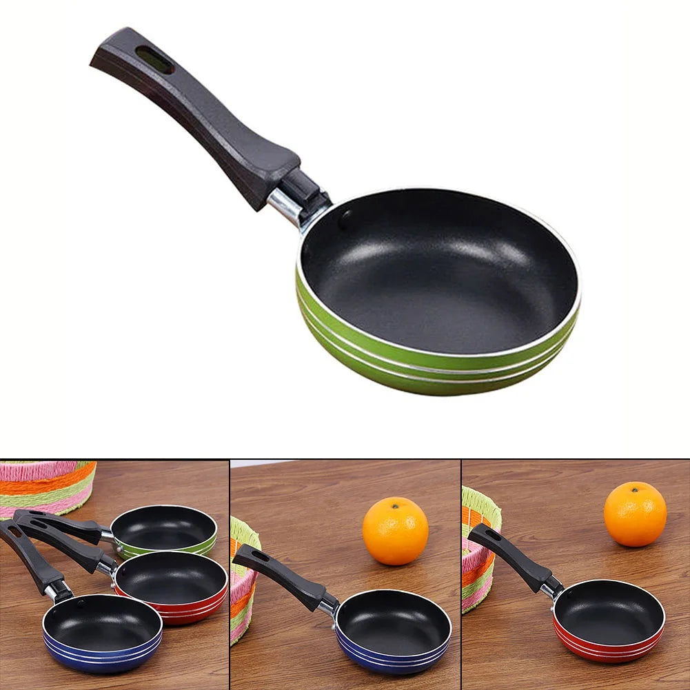 1 Pcs Frying Pan 18CM Frying Pan Non-Stick Steel Frypan Pot Saucepan Random Color For Cookware Kitchen Dining Bar