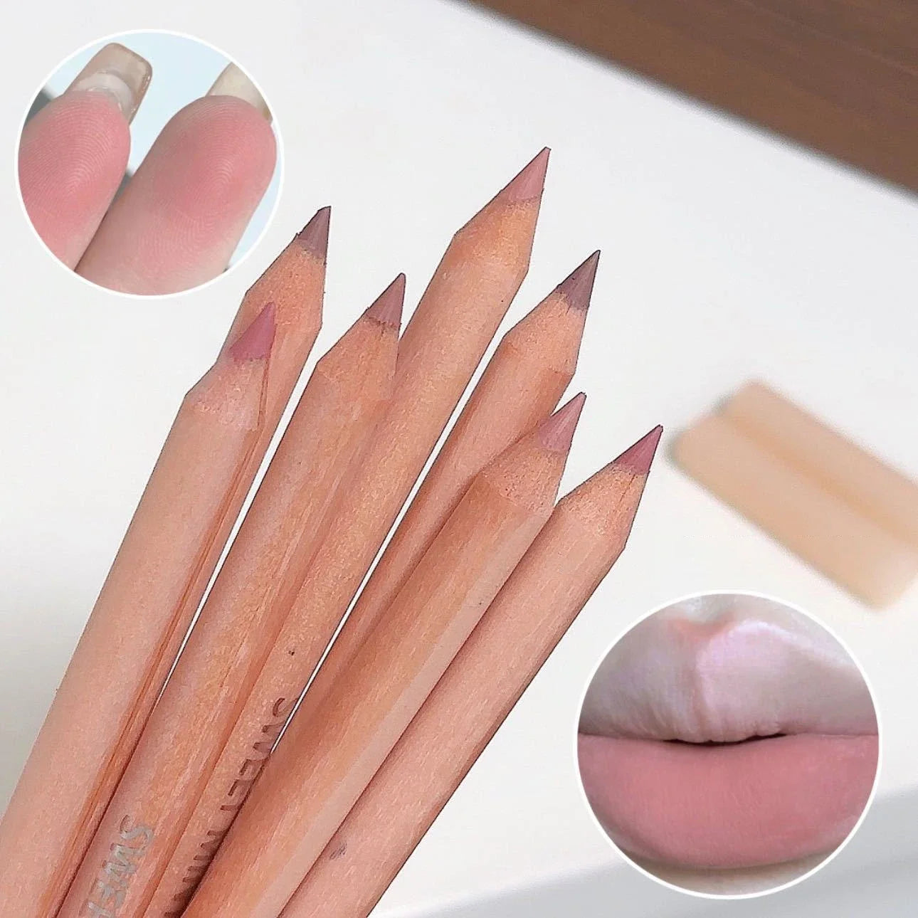 Bean Paste Pink Lip Liner Pen Professional Lip Liner Pencil Velvet Matte Lip Non-stick Cup Nude Lipstick Pen Contour Line Makeup