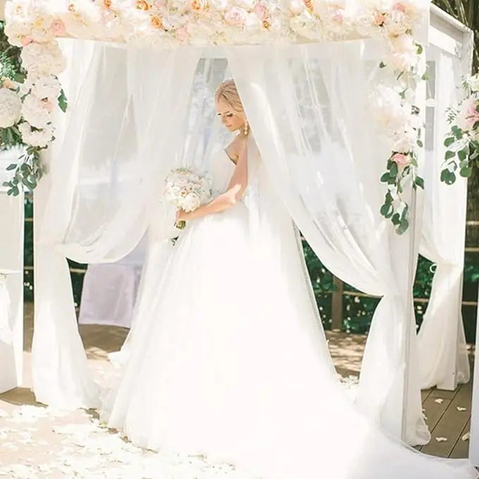 White Tulle Backdrop Curtain Sheer Backdrop Curtains Fresh Pure Photo Decorations for Wedding Baby Shower Birthday Party Decor