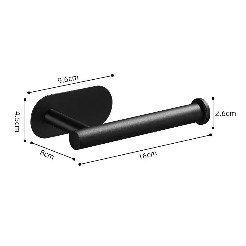 Stainless Steel Paper Towel Holder Self Adhesive Kitchen Roll Paper Holder No Punching Kitchen Bathroom Lengthen Storage Rack