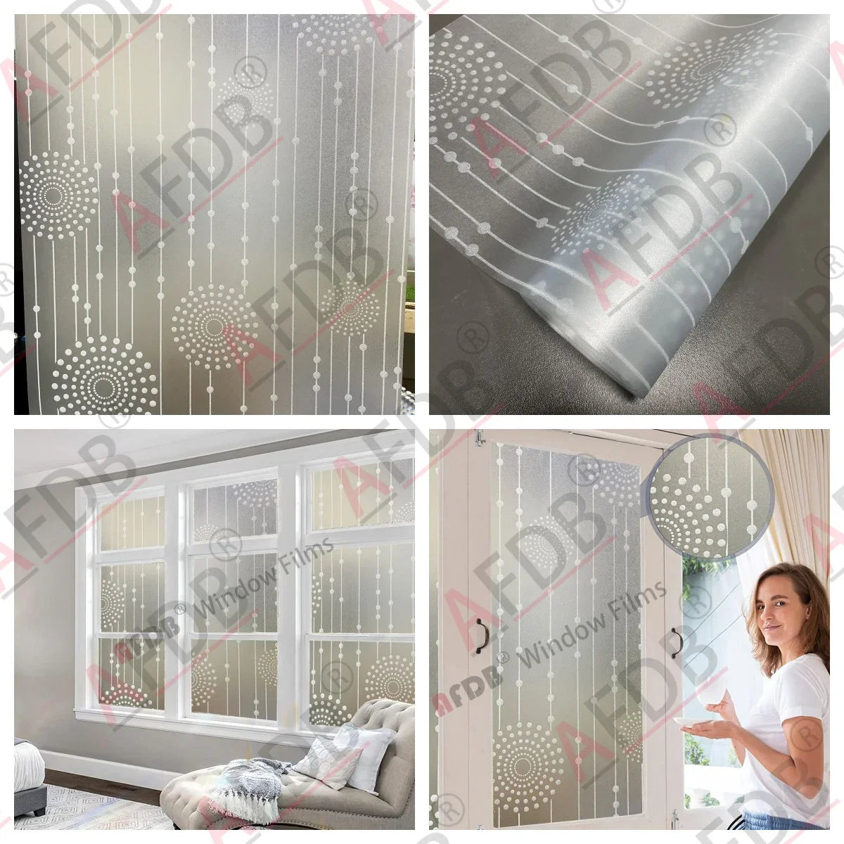 Frosted Window Film Privacy Opaque Window Stickers