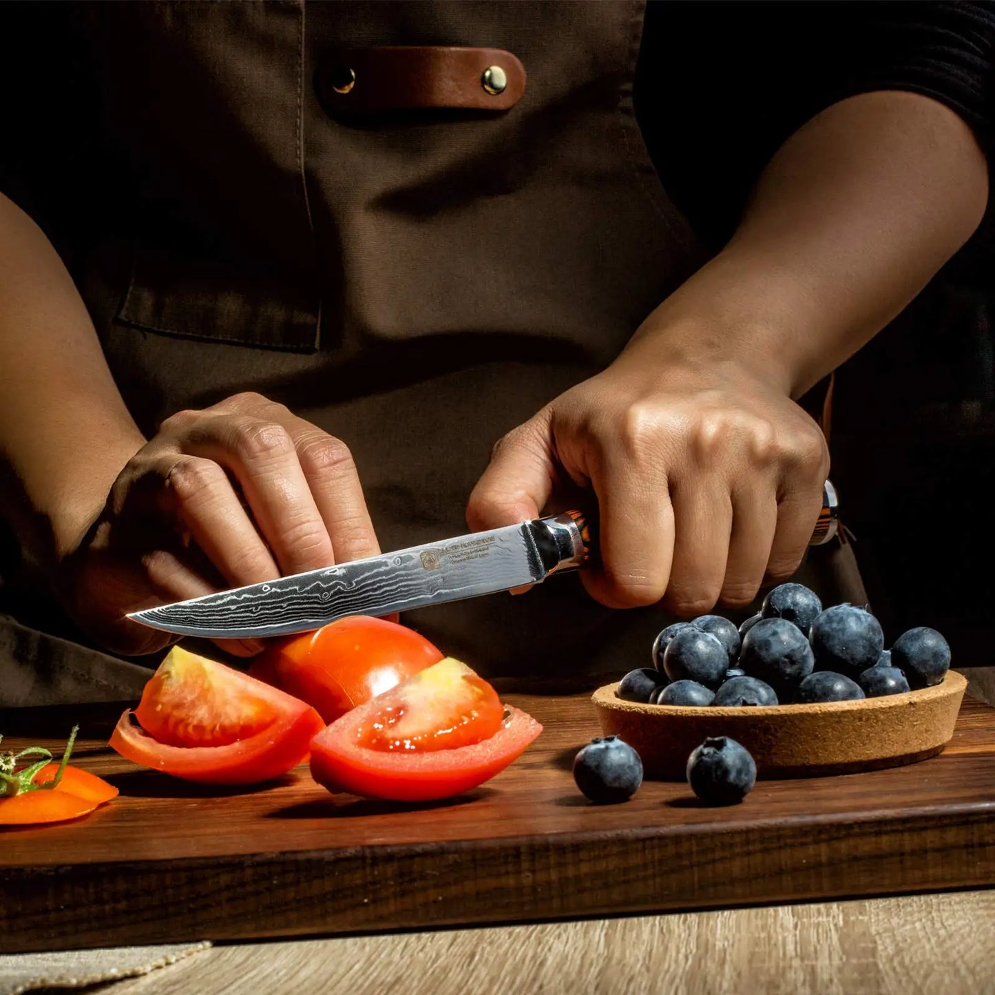 Damascus Kitchen Knives Tanto Fruit Santoku 67 Layers Knives Utility Handmade Chef Knife Japanese Vg10 Facas De Cozinha