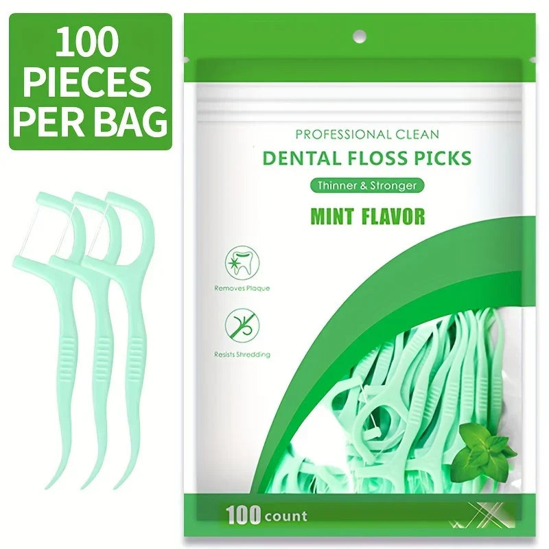 100/200/300/500pcs New Professional Clean Flossepick ultra-fine mint flavored toothpicks, safe high-end toothpick sticks