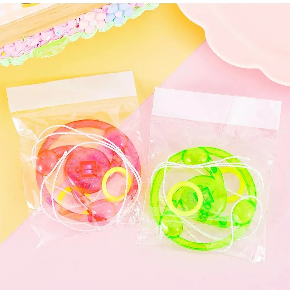 6 Pcs Fun Hand Pulled LED Light Up Flywheel Toys Children's Day Party Birthday Guest Gift Pinata Filler Kindergarten Gift Prize