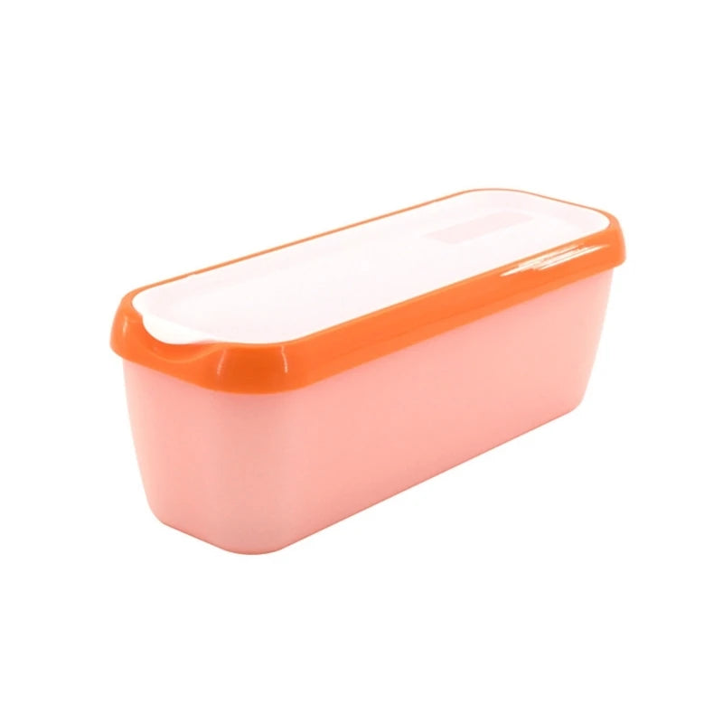 Ice Cream Storage Tub Rectangular Reusable Ice Cream Box Container Mold with Lid Kitchen Refrigerator Storage Home Ice Cream Tub