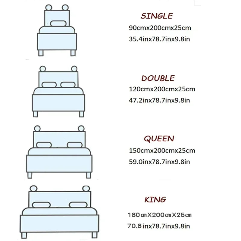 Cotton Fitted Sheet Soild Color with Elastic Band Non Slip Adjustable Mattress Cover for Double King Queen Bed 90/120/150/180M