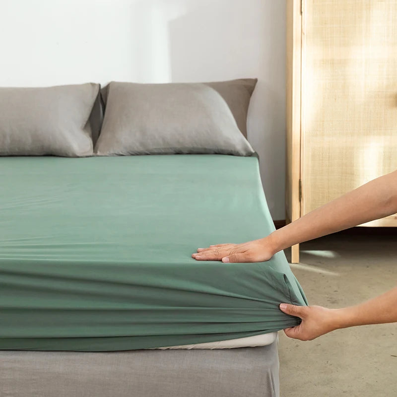Brushed Fitted Sheet with Elastic Bands Non Slip Adjustable Mattress Covers Bed Cap /Bed Spread /Bedsheet Single Queen King Size