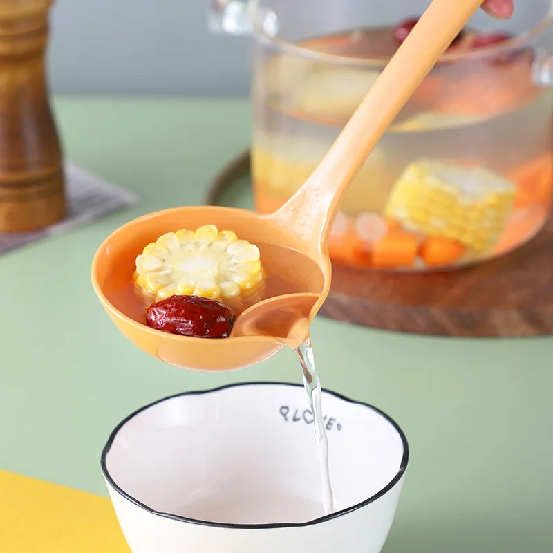 Long Handle Kitchen Filter Spoon Colander Oil Soup Separator Tablespoons creative Tableware Hot Pot Skimmer Scoop with Holes