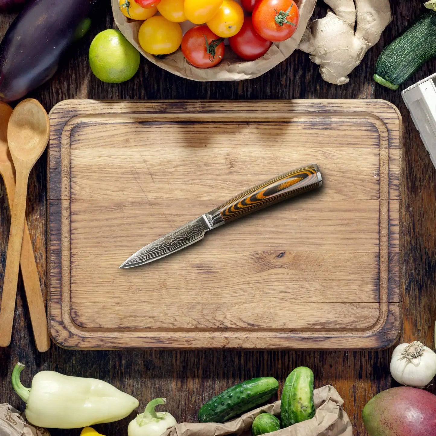 Damascus Kitchen Knives Tanto Fruit Santoku 67 Layers Knives Utility Handmade Chef Knife Japanese Vg10 Facas De Cozinha