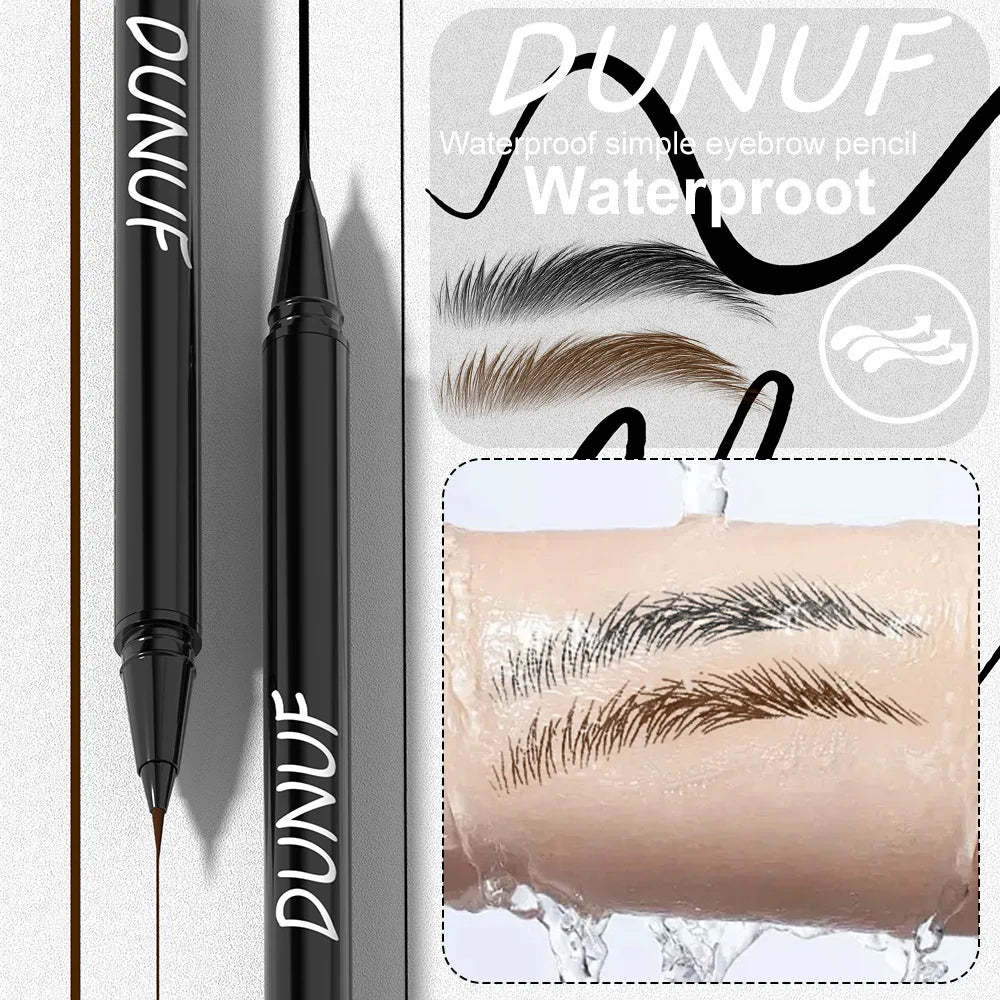 2 Colors Lasting Liquid Eyebrow Pencil Ultra-fine Waterproof Sweatproof Fast Drying Liquid Eyebrow Eyeliner Pen Makeup Cosmetics