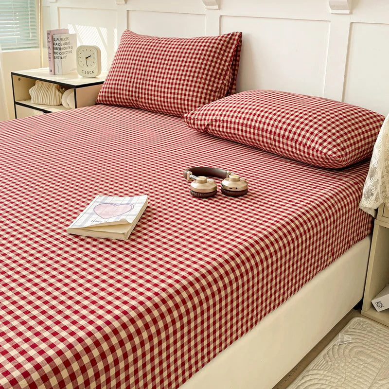Pure Cotton Fitted Sheet Adults Kids Room Bedsheets Single/Twin/Queen/King Size Bed Cover простынь Soft Mattress Protector