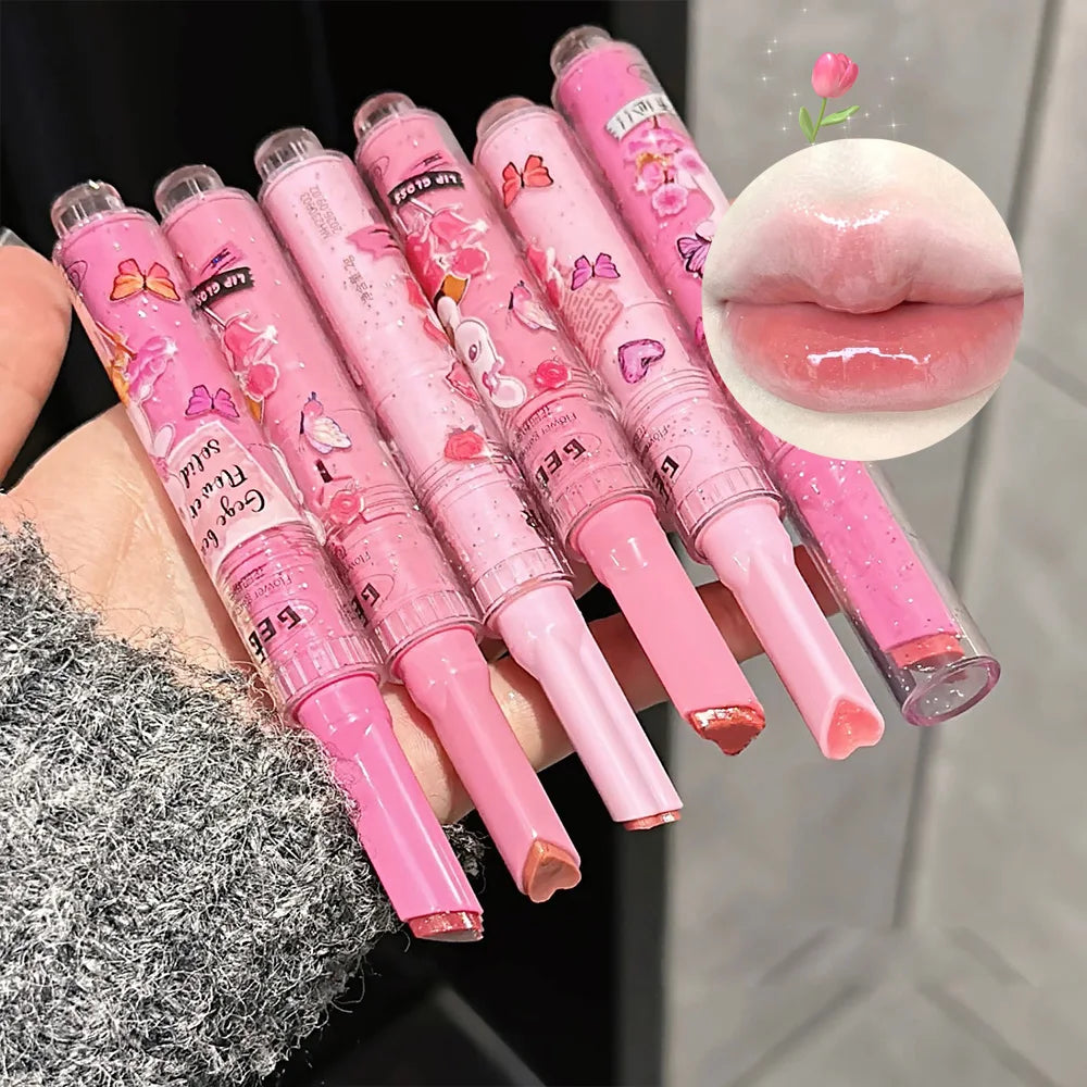 Solid Lip Gloss Gege Bear Garden Pink Rabbit Moisturizing Watery Colored Lip Balm Tender Lipstick Set