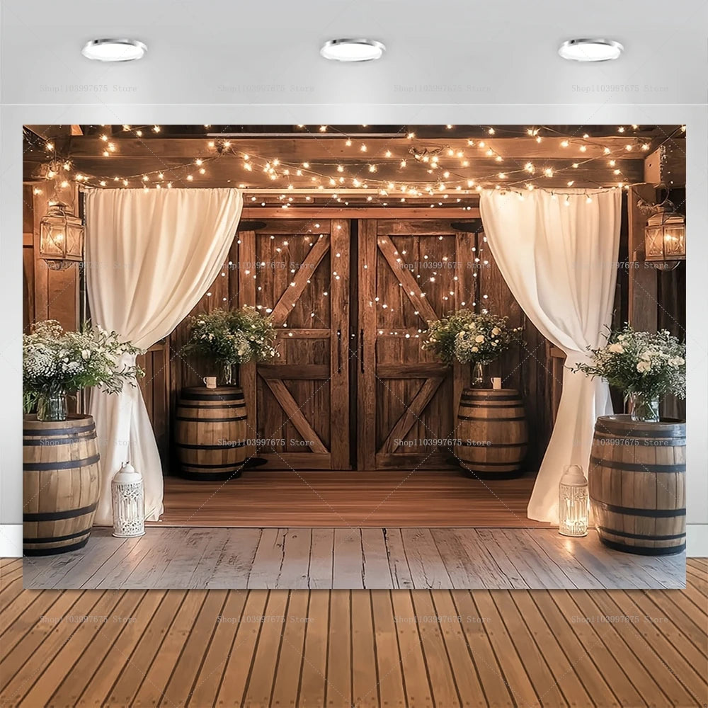 Mr & Mrs Rustic Wooden Backdrop Wedding Bridal Shower Bachelorette Party Decirations Photography Background Photo Booth Props