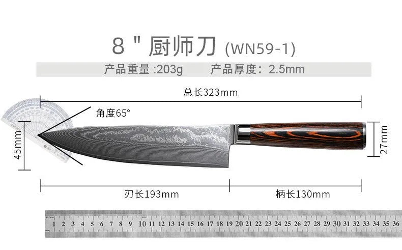 Damascus Kitchen Knives Tanto Fruit Santoku 67 Layers Knives Utility Handmade Chef Knife Japanese Vg10 Facas De Cozinha
