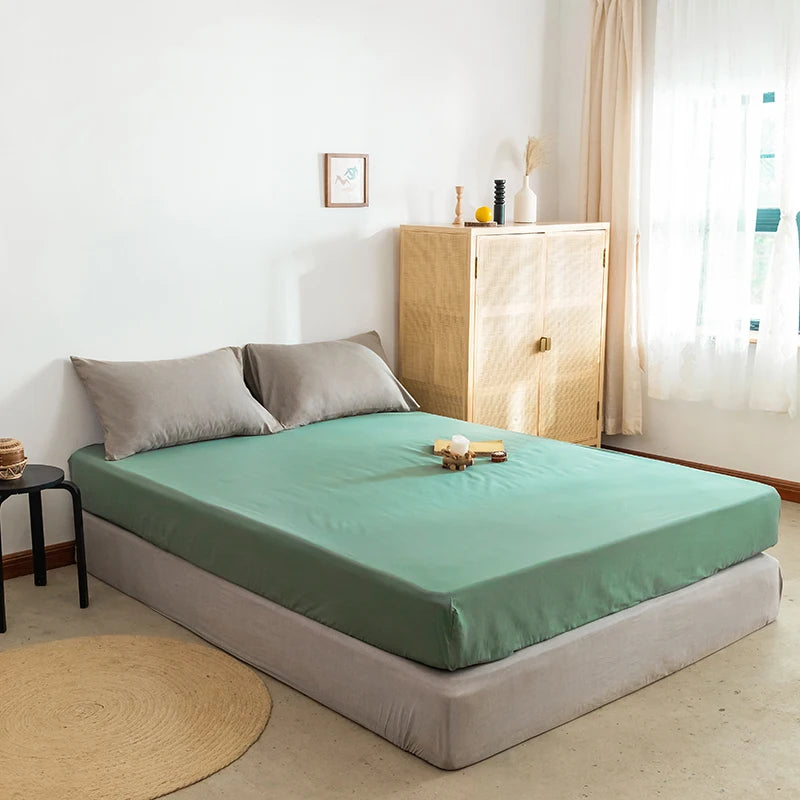 Brushed Fitted Sheet with Elastic Bands Non Slip Adjustable Mattress Covers Bed Cap /Bed Spread /Bedsheet Single Queen King Size