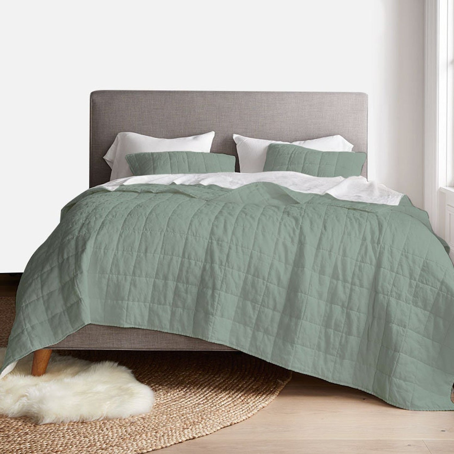Box stitch - Linen Cotton Quilt Sets-9
