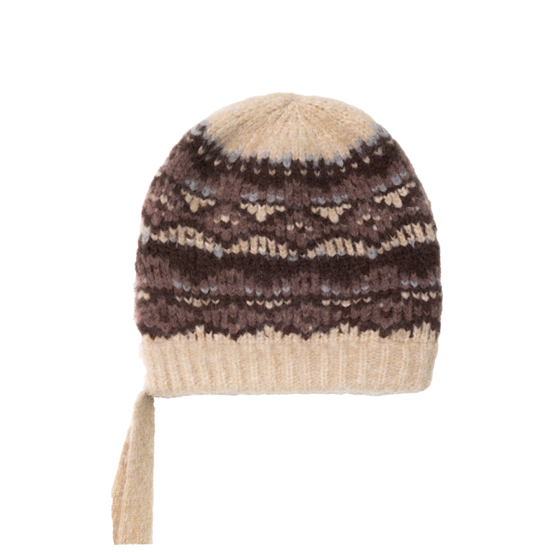 Autumn and winter jacquard knitted hat atmospheric woolen hat-4