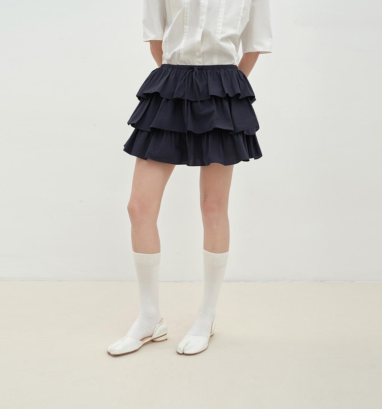 "Blueberry Cream" pure cotton anti-exposure lace cake skirt skirt-5