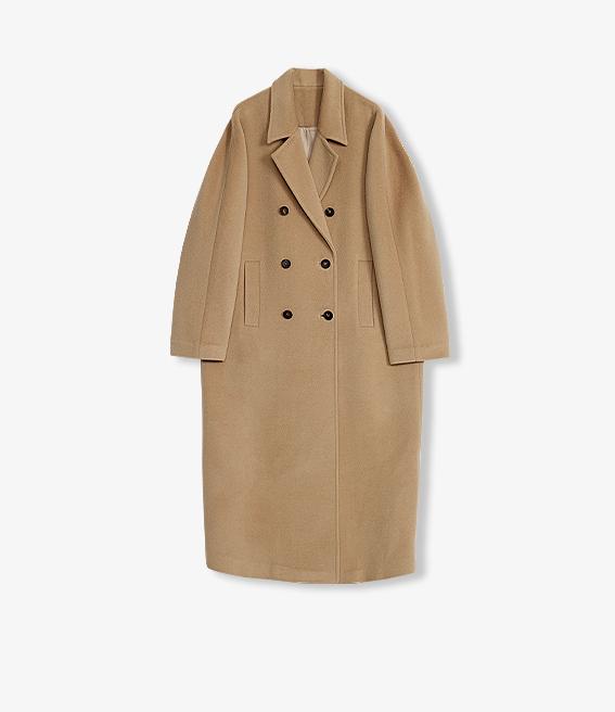 "Lonely Sandbank" sheep wool cashmere blend classic tie shoulder sleeve double-breasted coat jacket women-6
