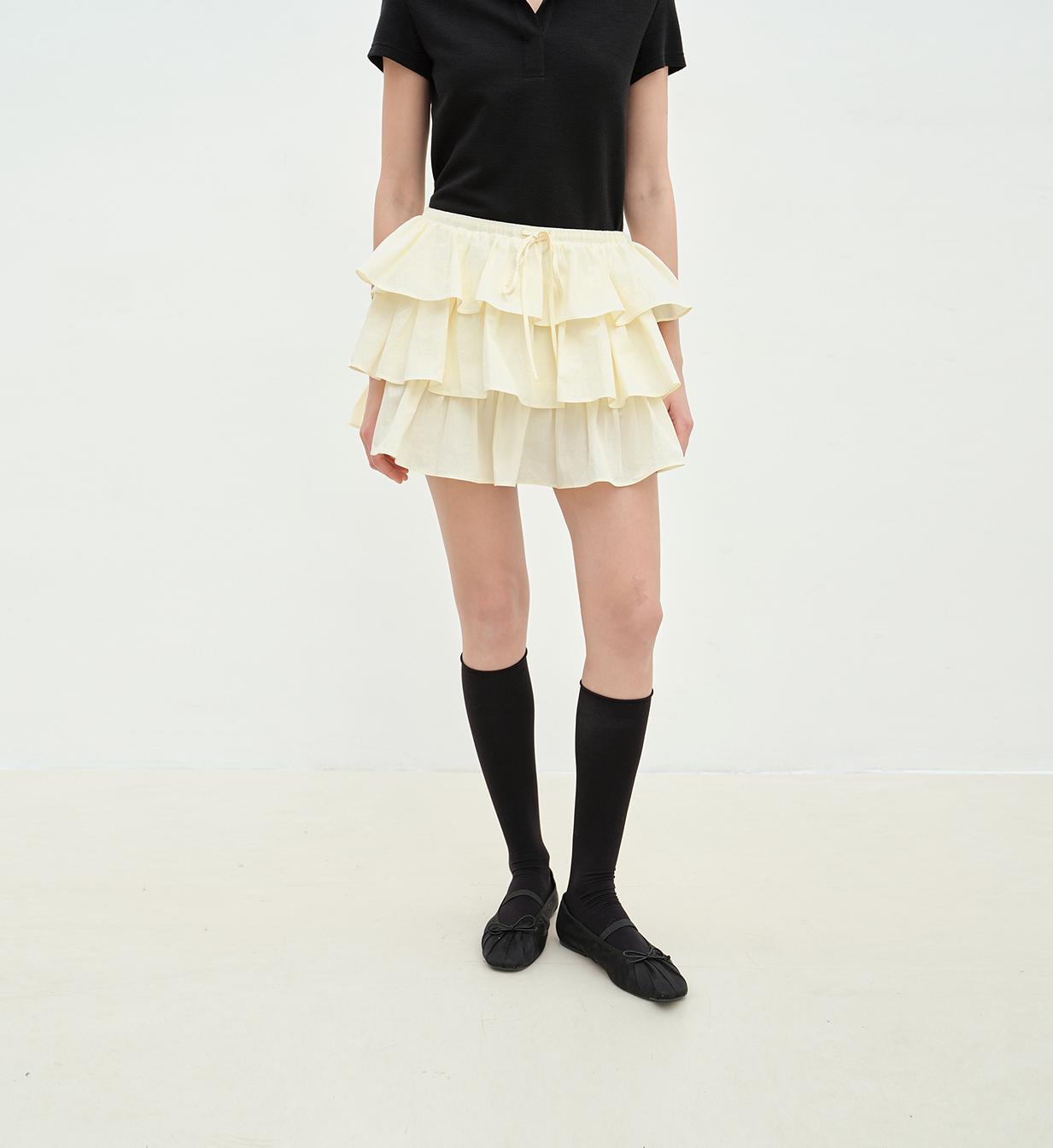 "Blueberry Cream" pure cotton anti-exposure lace cake skirt skirt-6