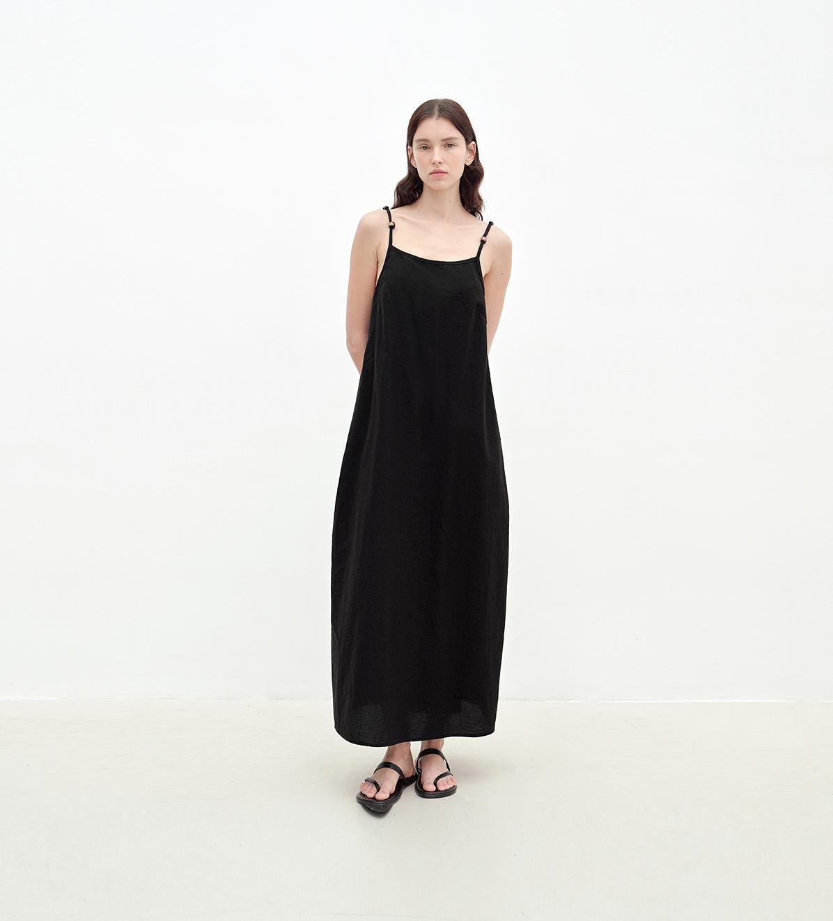 "Island Walk" Cotton Beaded Sling Dress-5