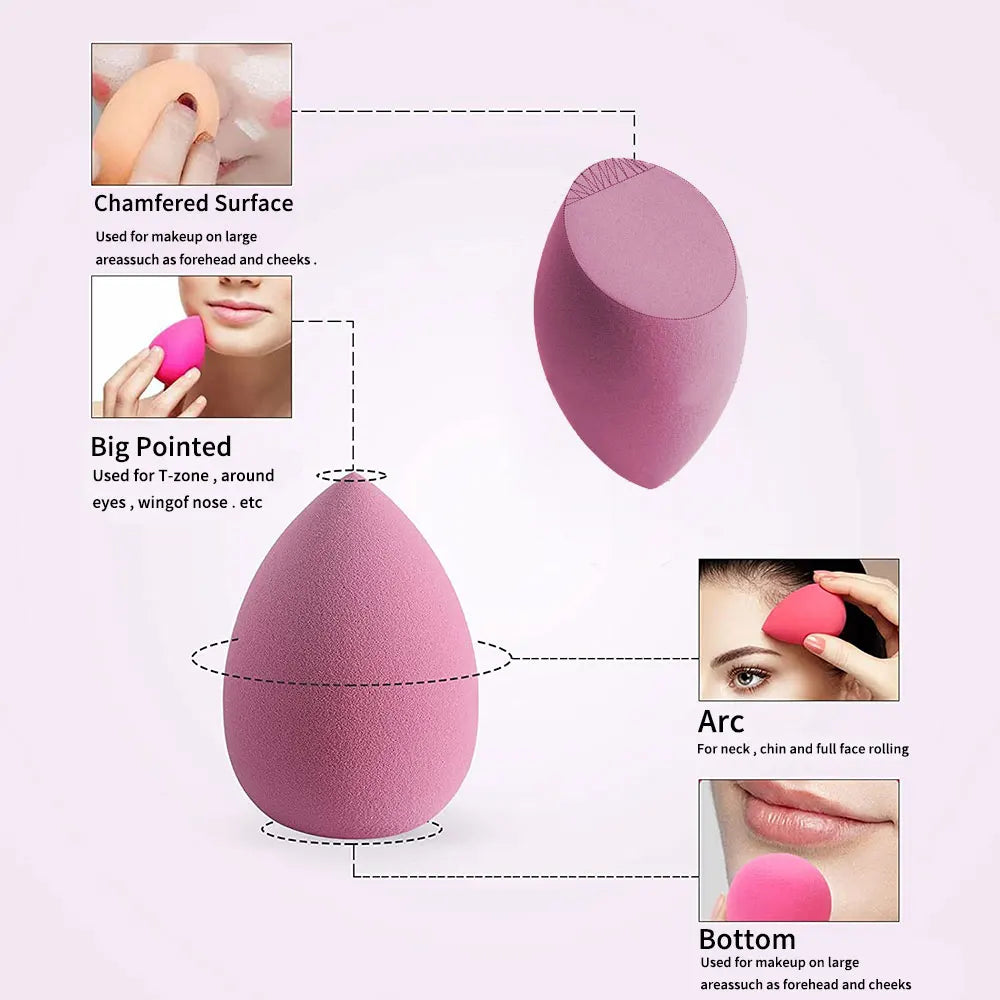 4pcs/bag Fashion Make up Blender Cosmetic Puff Makeup Sponge Foundation Powder Sponge Beauty Tool Makeup Tool Accessories