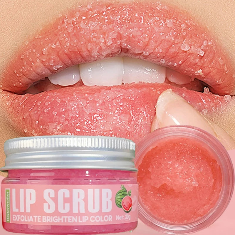 Dual Effect Lips Scrub Mask Fruit Flavor Lip Scrub Moisturizing Nourishing Exfoliating Dead Skin Makeup Reduce Lips Fine Lines
