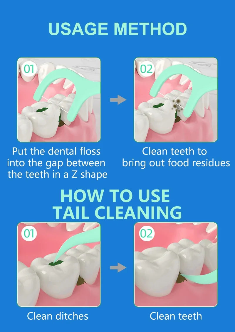 100/200/300/500pcs New Professional Clean Flossepick ultra-fine mint flavored toothpicks, safe high-end toothpick sticks
