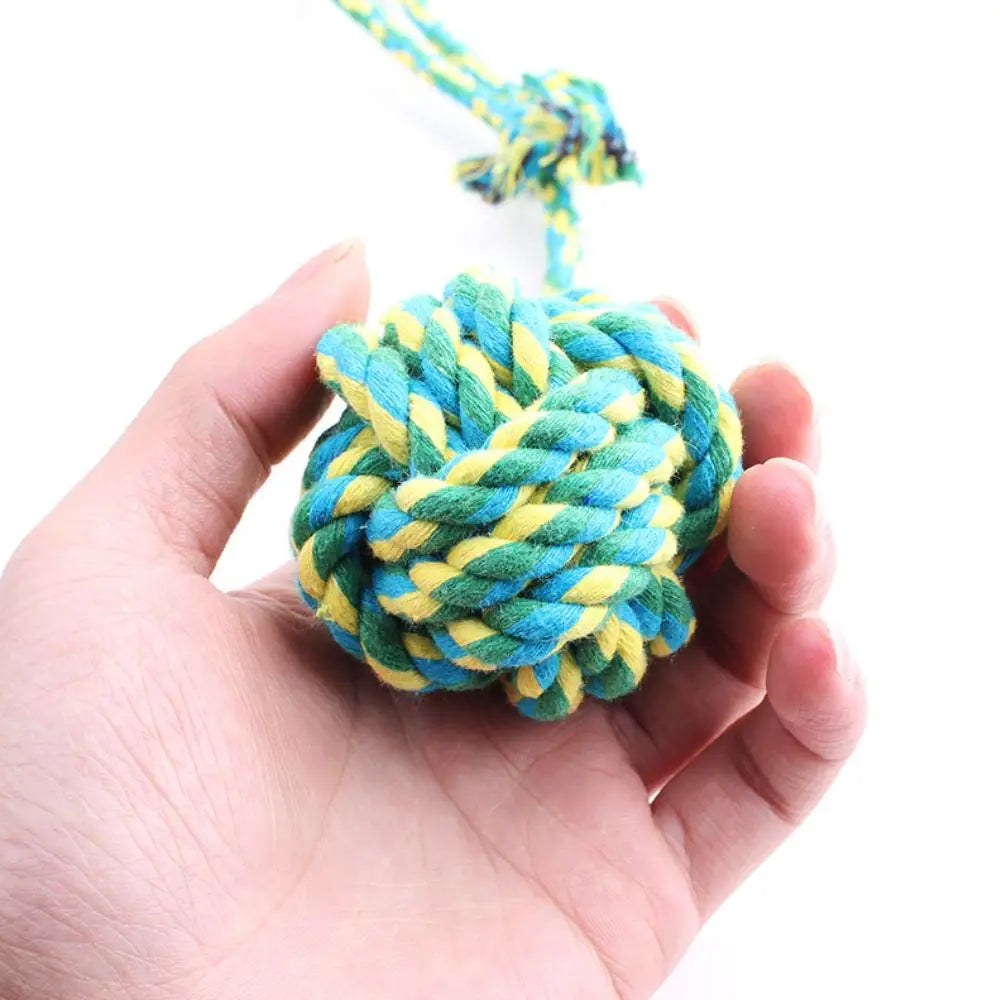 1pc Pet Durable Toy Knot Rope Chew Toy for Dogs & Cats Interactive Teeth Cleanning Dog Supplies Random Color