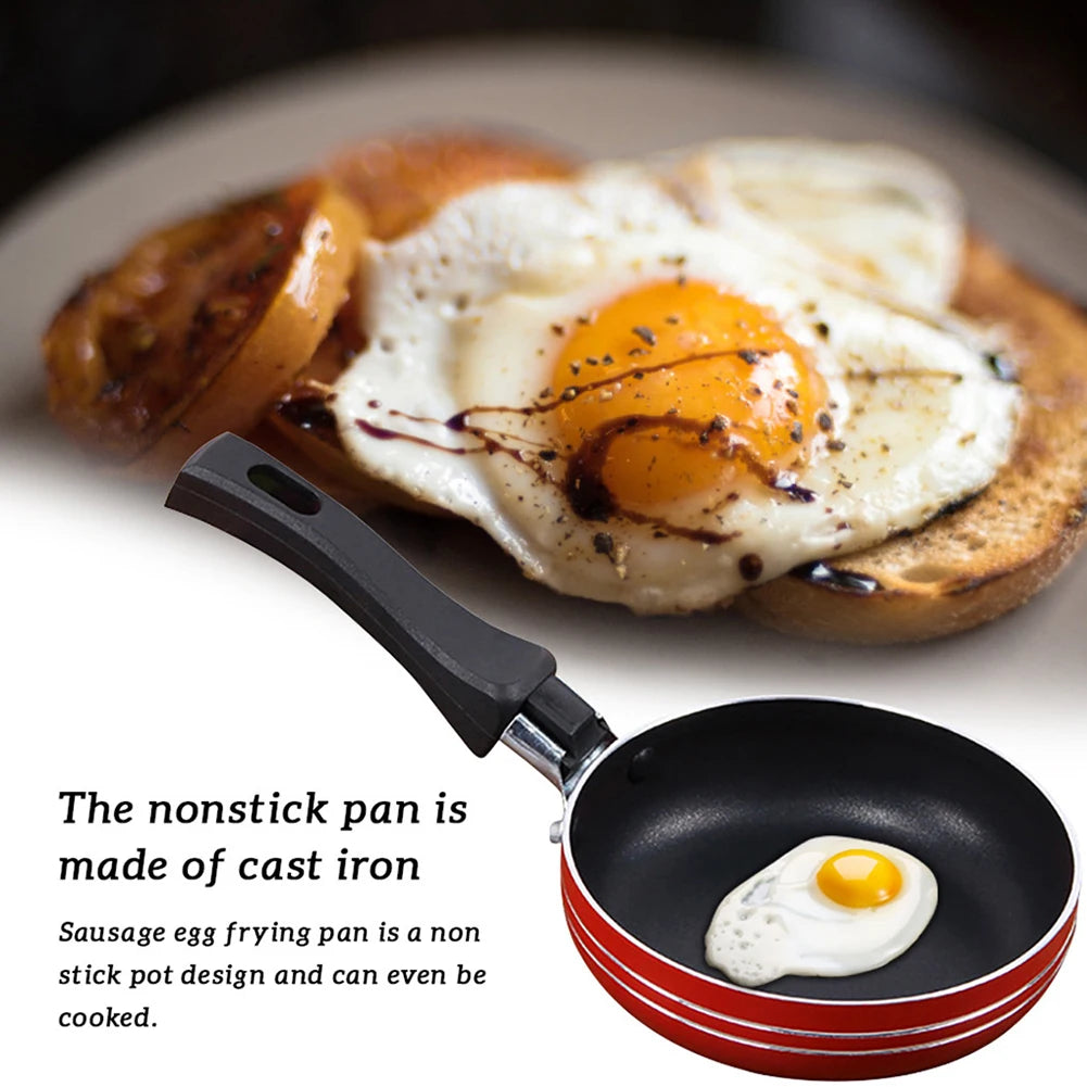 1 Pcs Frying Pan 18CM Frying Pan Non-Stick Steel Frypan Pot Saucepan Random Color For Cookware Kitchen Dining Bar