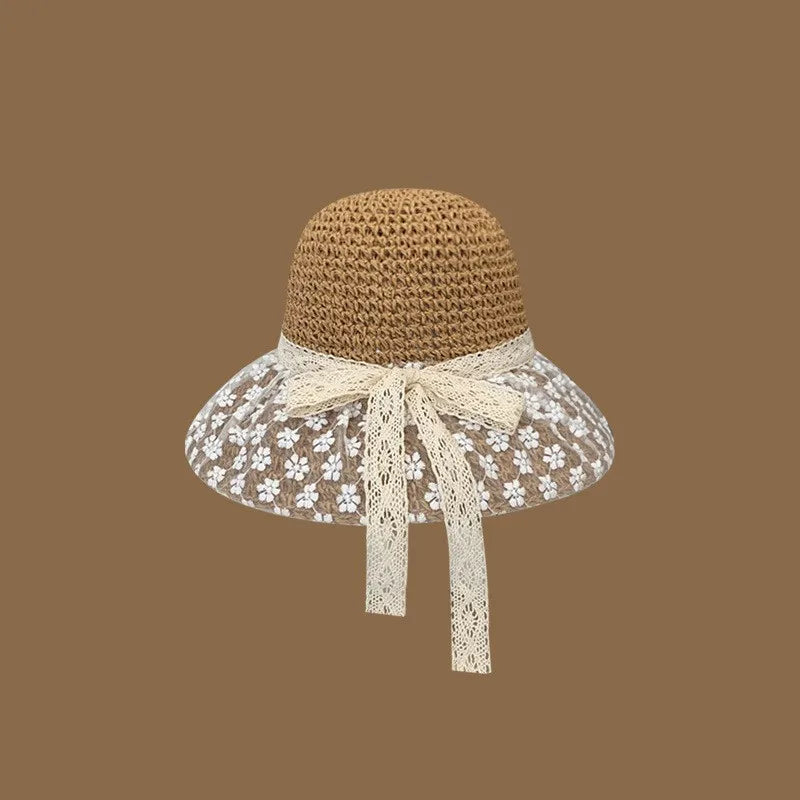Korean Handmade Straw Hat For Women, Japanese Small fresh Sunshade Hat For Spring And Summer Outings, Sunscreen Hat