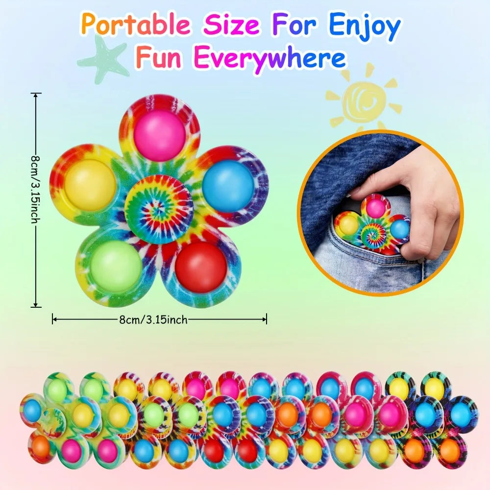 12/24 Pcs Fun Colorful Bubble Spinner Kids Birthday Party Favors Classroom Prizes Carnival Christmas Wedding Guest Gifts Pinata