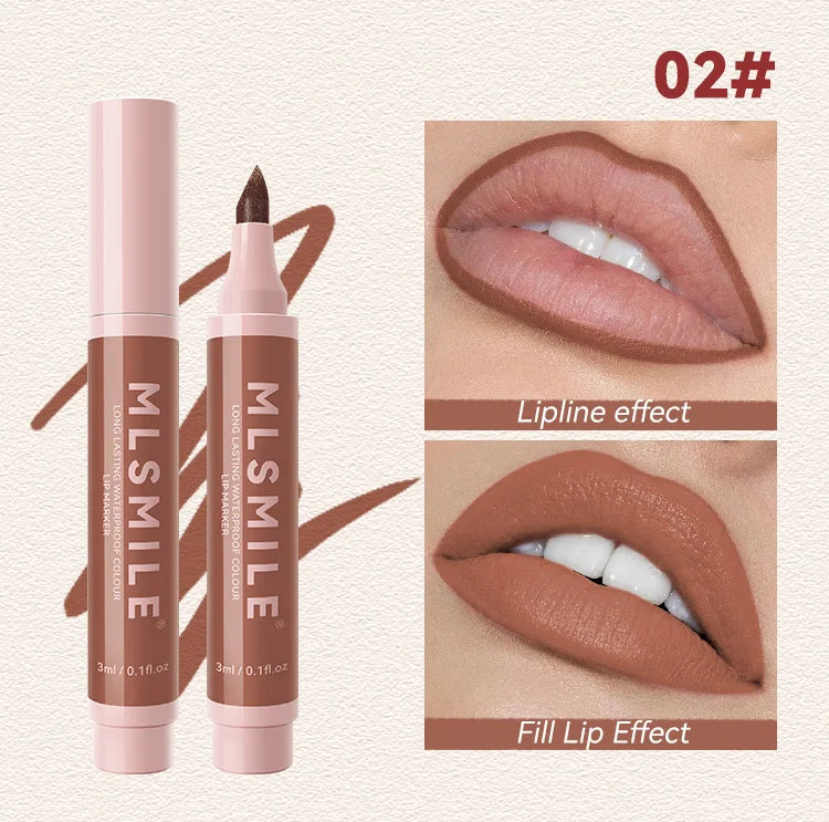 Nude Brown Matte Lipstick Marker Pen Solid Lip Gloss Waterproof Long Lasting Lipstick Pencil Lip Liner Pen Lips Makeup Cosmetics