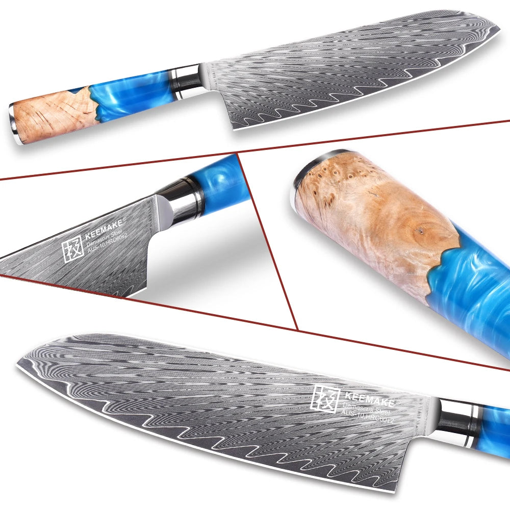 Professional 18cm Santoku Knife Extra Sharp Damascus Steel Kitchen Knife Japanese Chef's Cutting Knives Cooking Tools