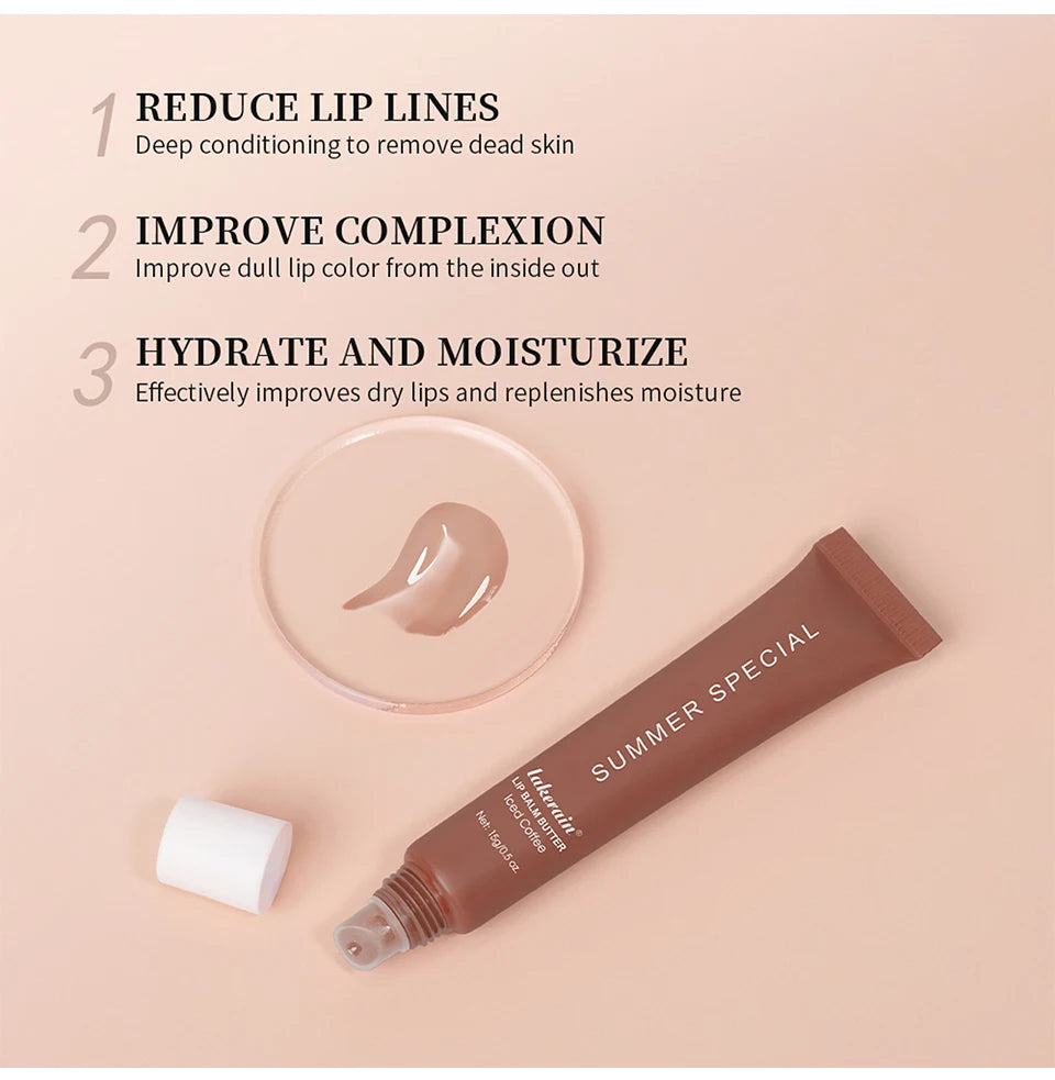 Summer Lip Balm Moisturizing Mirror Lip Gloss Lip Vanilla Mint Iced Coffee Cake Smell Lipstick Transparent Lip Oil Makeup