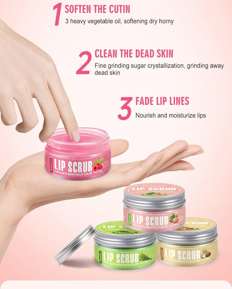 Dual Effect Lips Scrub Mask Fruit Flavor Lip Scrub Moisturizing Nourishing Exfoliating Dead Skin Makeup Reduce Lips Fine Lines
