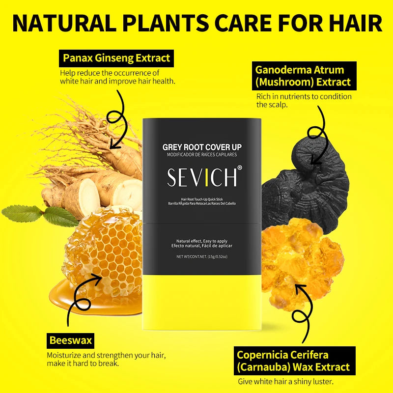 3 Colors Portable Hair Dye Stick 15g Waterproof Hairline Root Concealer Stick Disposable Instant Grey Coverage Hair Coloring Pen