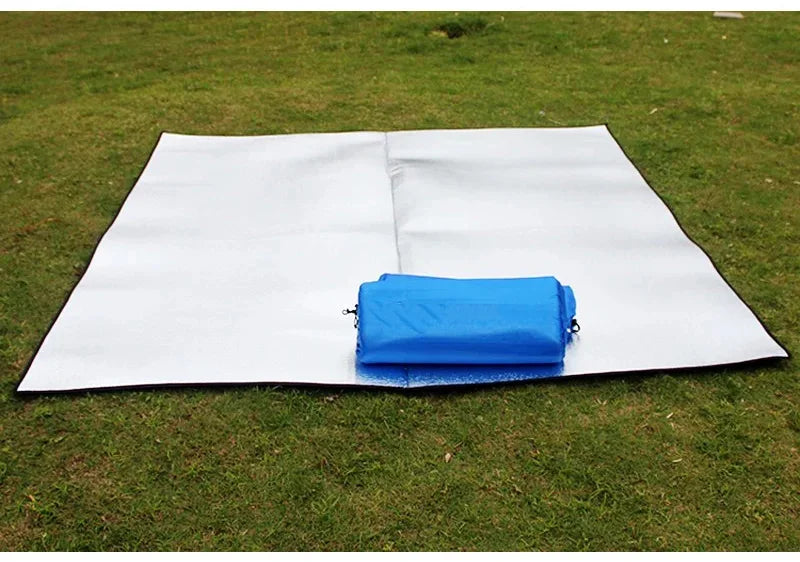 Camping Mat Foam Foil Blanket Aluminum Insulation Foam Foil Mat Sleeping Pad Thermal Outdoor Tent Footprint Reflecting Heat