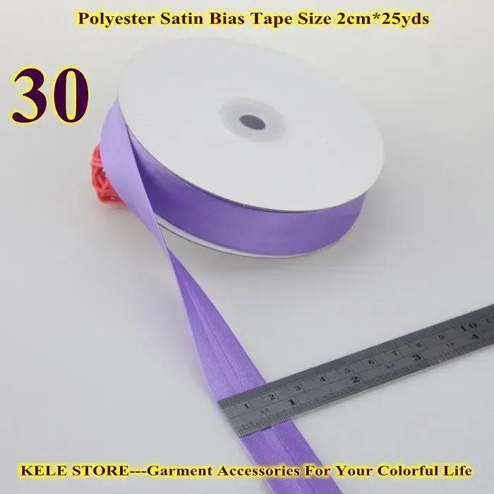 Polyester Satin Bias Binding Tape,bias Binding Size:20mm,3/4" *25yds,fold Tape for DIY Sewing Garment Accessories